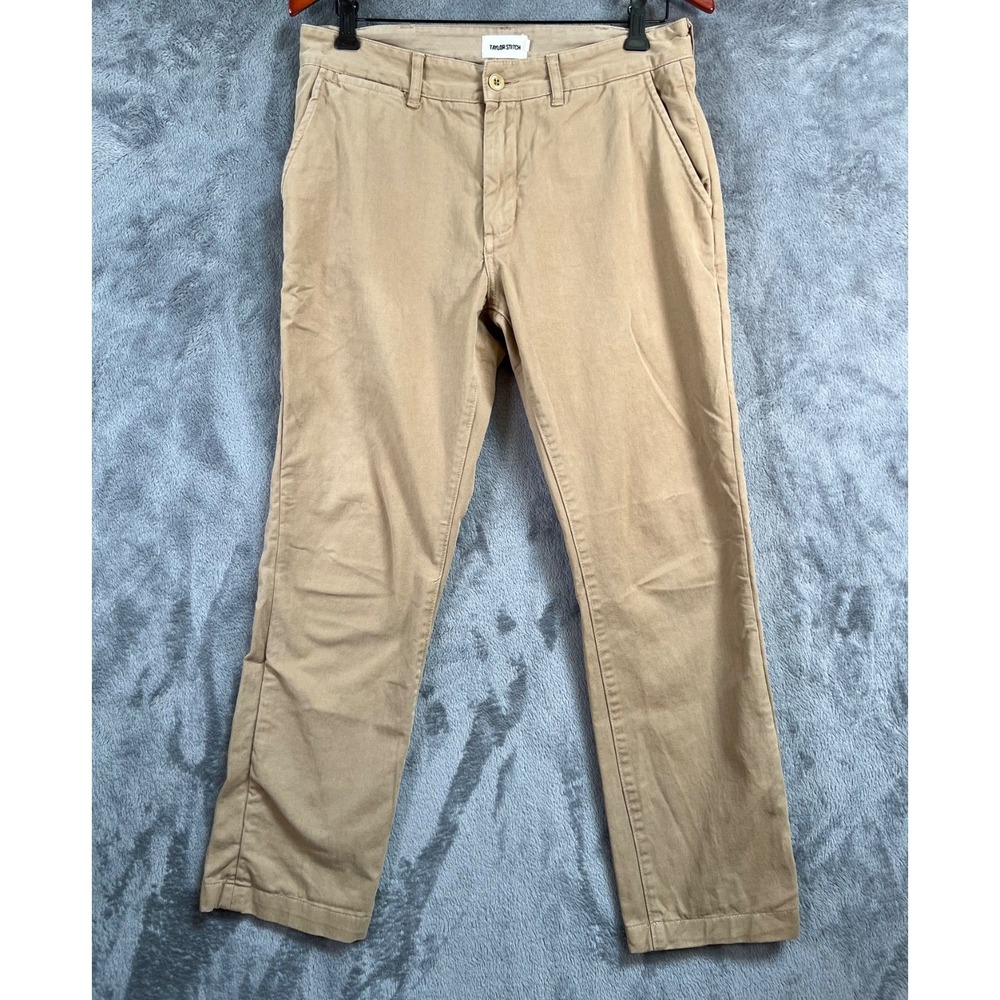 Taylor Stitch Pants Mens 32x28 Beige Foundation Organic Cotton Slim Chino Twill